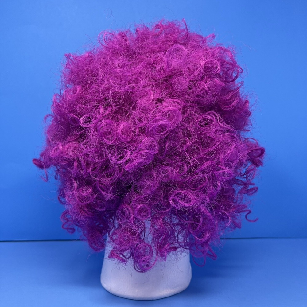 Halloween Clown Costume Wig Purple Afro 60s 70s‎ Disco Clown - Picture 3 of 15